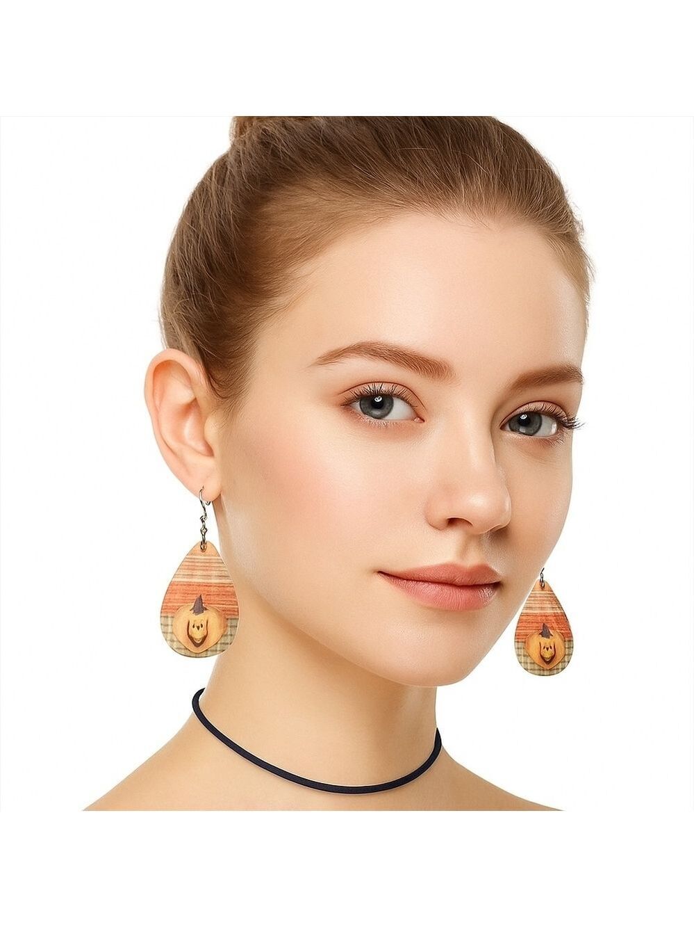 Hand Crafted halloween earrings pumpkin holiday earrings Jack-ò-lanter orange